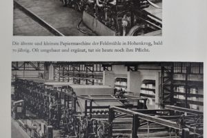 Maszyna papiernicza w fabryce Hohenkrug
źródło: Die Chronik der Feldmühle Stettin, 1935
